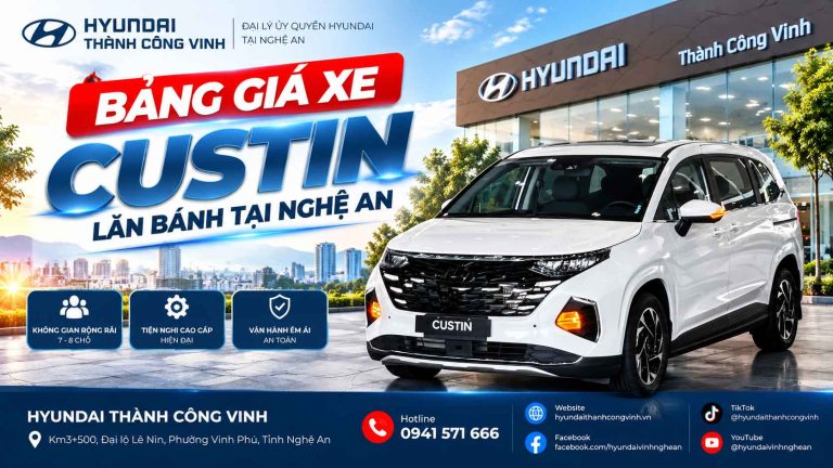 Giá xe Custin lăn bánh tại Nghệ An