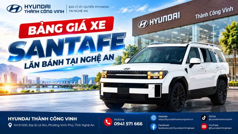 Giá xe Santa Fe lăn bánh tại Nghệ An
